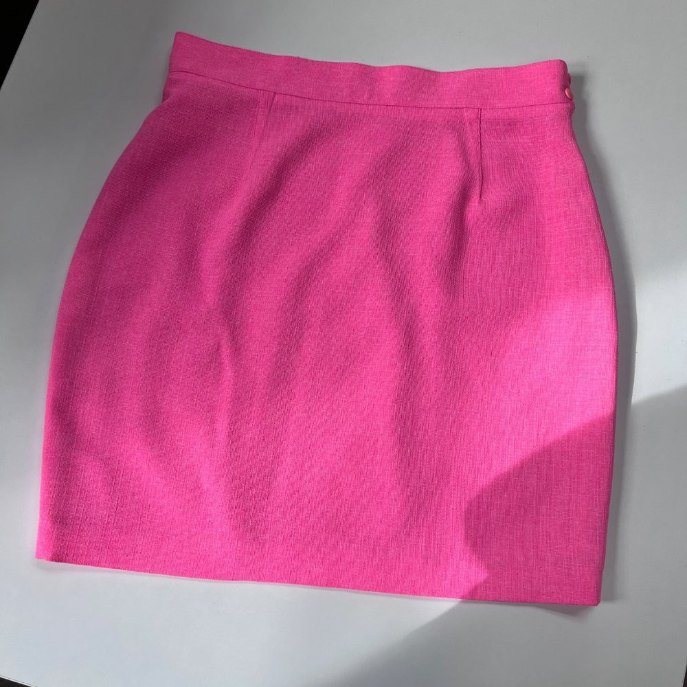🌸 Thierry MUGLER Hot Pink Mid-Thigh Skirt sz 10 M